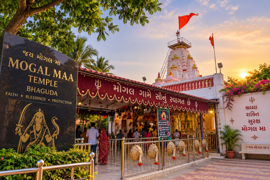 Mogal Maa Temple Bhaguda Timings 2026: Darshan, Lapsi Prasad & Festivals